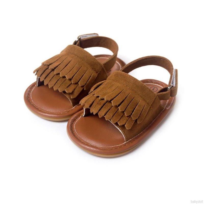 BBDoll Lovely Sepatu Sandal Prewalker Model Hook&amp;Loop Nyaman Motif Rumbai