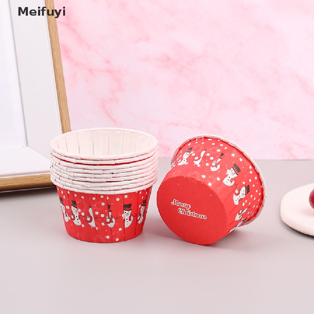 Set 10 Cốc Giấy Làm Bánh Muffin Phong Cách Giáng Sinh