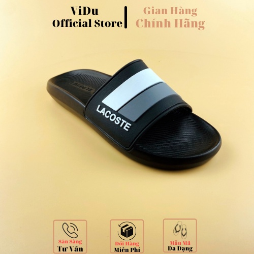 Dép nam thời trang LACOSTE ViDu 21120 hai màu  logo in viền cách điệu chống thấm nước, siêu nhẹ