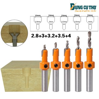 Mũi khoan âm vít gỗ cao cấp - Mũi khoan 2 tầng âm đầu vít tặng lục lăng
