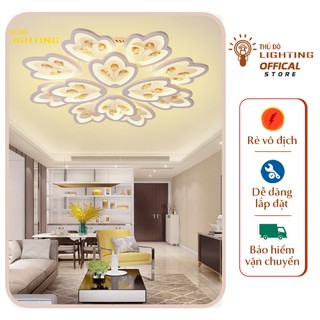 Đèn Mâm Ốp Trần Trang Trí Phòng Khách Phòng Ngủ Diệp Minh Đăng THỦ ĐÔ LIGHTING Đèn Led 3 Chế Độ Sáng Điều Khiển Từ Xa