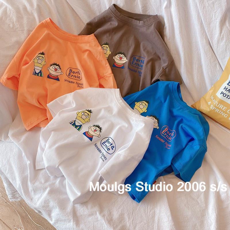 Áo Thun Cotton Ngắn Tay In Hoạt Hình Thời Trang Mùa Hè Hàn Quốc Dành Cho Bé Trai 2023
