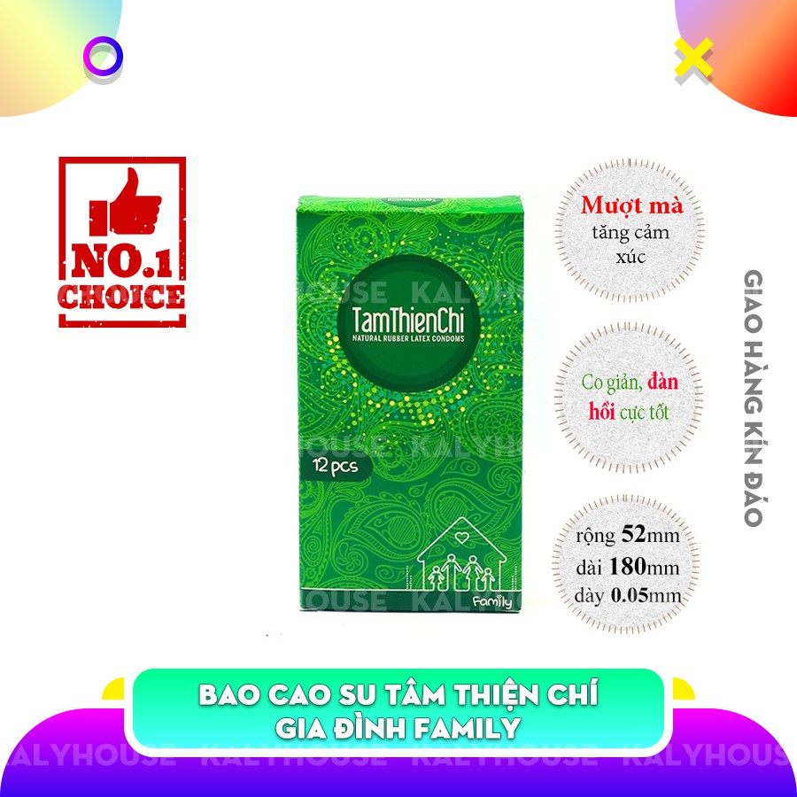 Bao Cao Su Gia Đình Family Mỏng Trơn - Kéo Dài Thời Gian Hộp X 12 Chiếc - Từ Kalyhouse