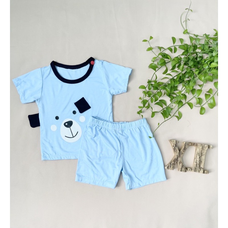 Quần áo trẻ em [Đồ bộ unisex cho cả bé trai bé gái] 😍 Set đồ bộ con thú - chất liệu thun lạnh K.woo 🐷🐷🐷