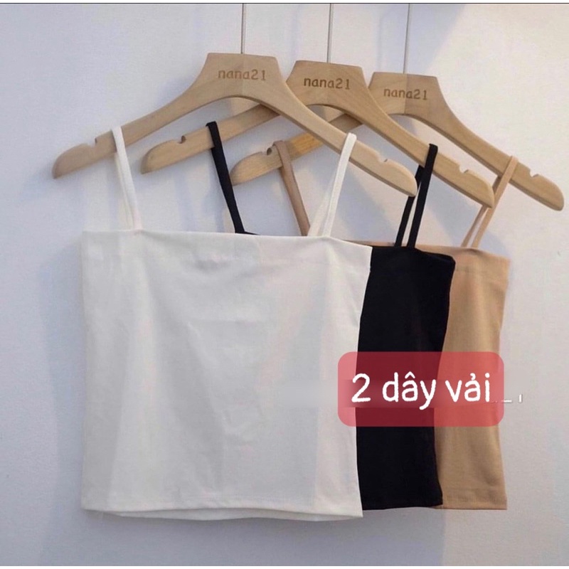 Áo 2 dây sợi bún chất borip mềm mát hàng QC 2 màu đen trắng dáng ôm body