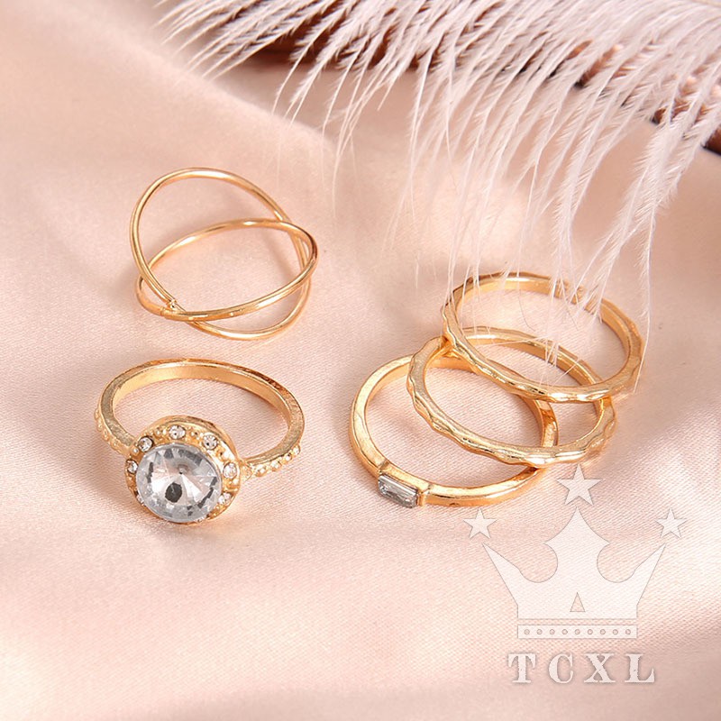 5 chiếc nhẫn đính zircon phong cách retro cổ điển dành cho nữ