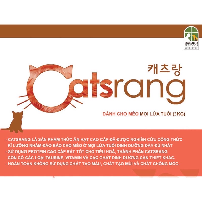 Hạt thức ăn catrang cho mèo túi 5kg - Đảo Chó Mèo