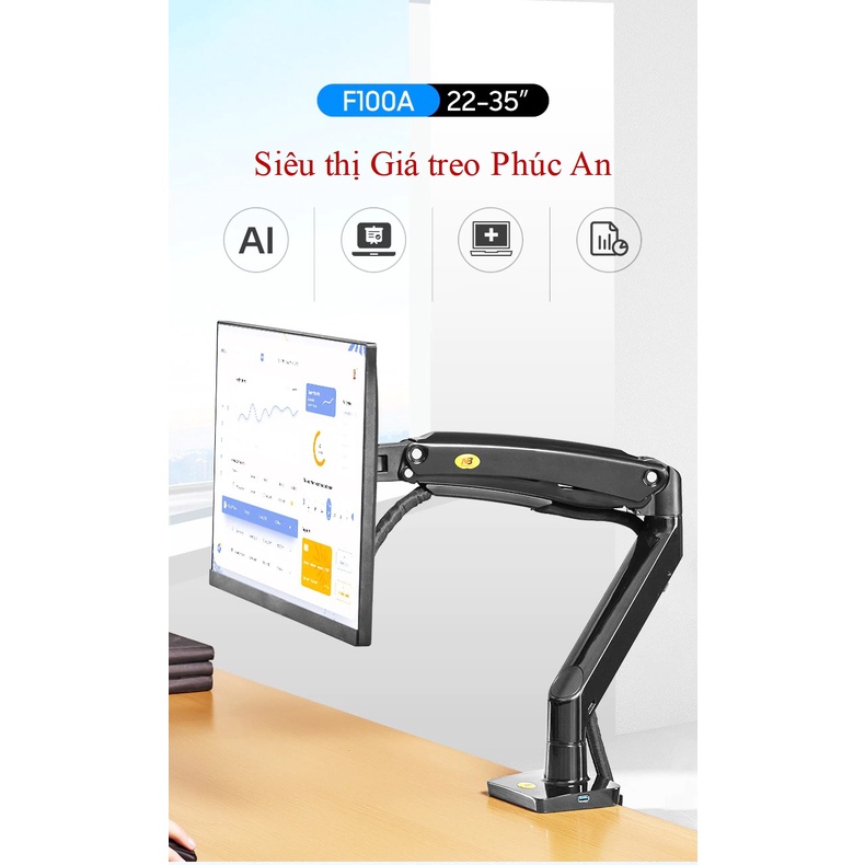 [ MODEL 2021 ]Giá treo, giá đỡ màn hình F100A 22 - 35 inch, tải trọng 12kg