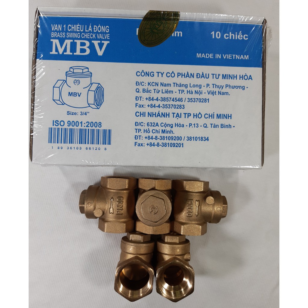 Van nước 1 chiều loại MBV và MI lá đồng phi 27 Minh Hoà