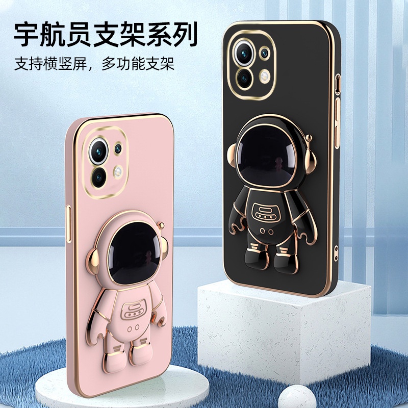 Ốp Điện Thoại Mạ Điện Hình Phi Hành Gia 3D Có Giá Đỡ Cho Xiaomi 13 Pro Xiaomi 12 Pro Xiaomi 11 Lite 5G NE 11T Pro 11 Ultra
