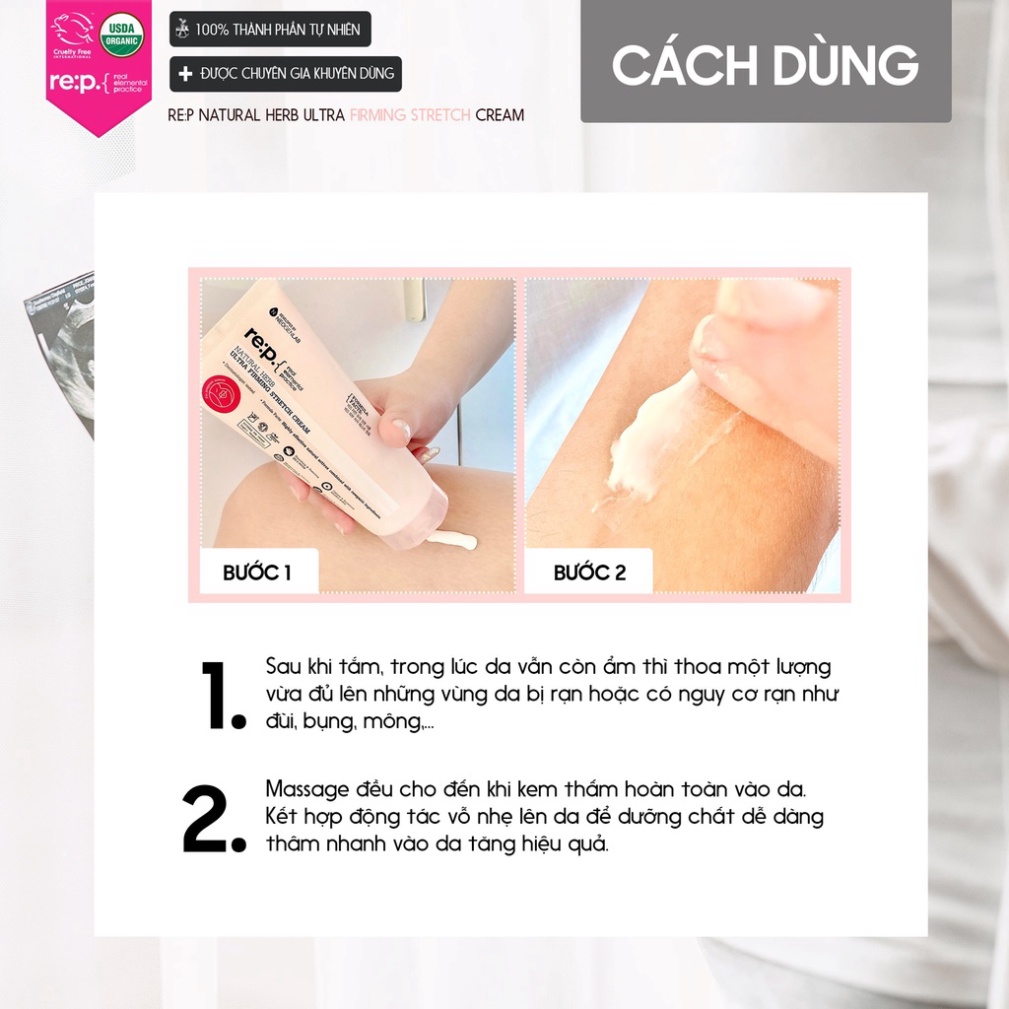 Kem Chống Rạn Da RE:P Giảm Rạn Da Bụng Đùi Săn Chắc Da Làm Mờ Sẹo RE:P NATURAL HERB ULTRA FIRMING STRETCH CREAM 200ml | BigBuy360 - bigbuy360.vn
