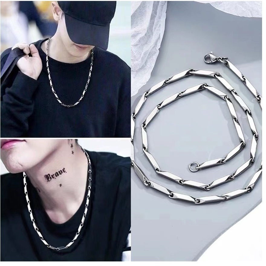 Dây chuyền nam inox hỏa tiễn 4mm trơn thép không gỉ