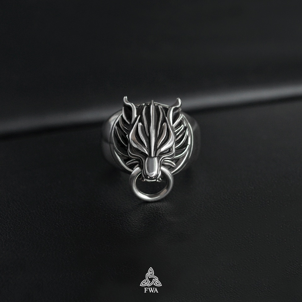 Nhẫn bạc nam FWA Cloudy Wolf - Final Fantasy