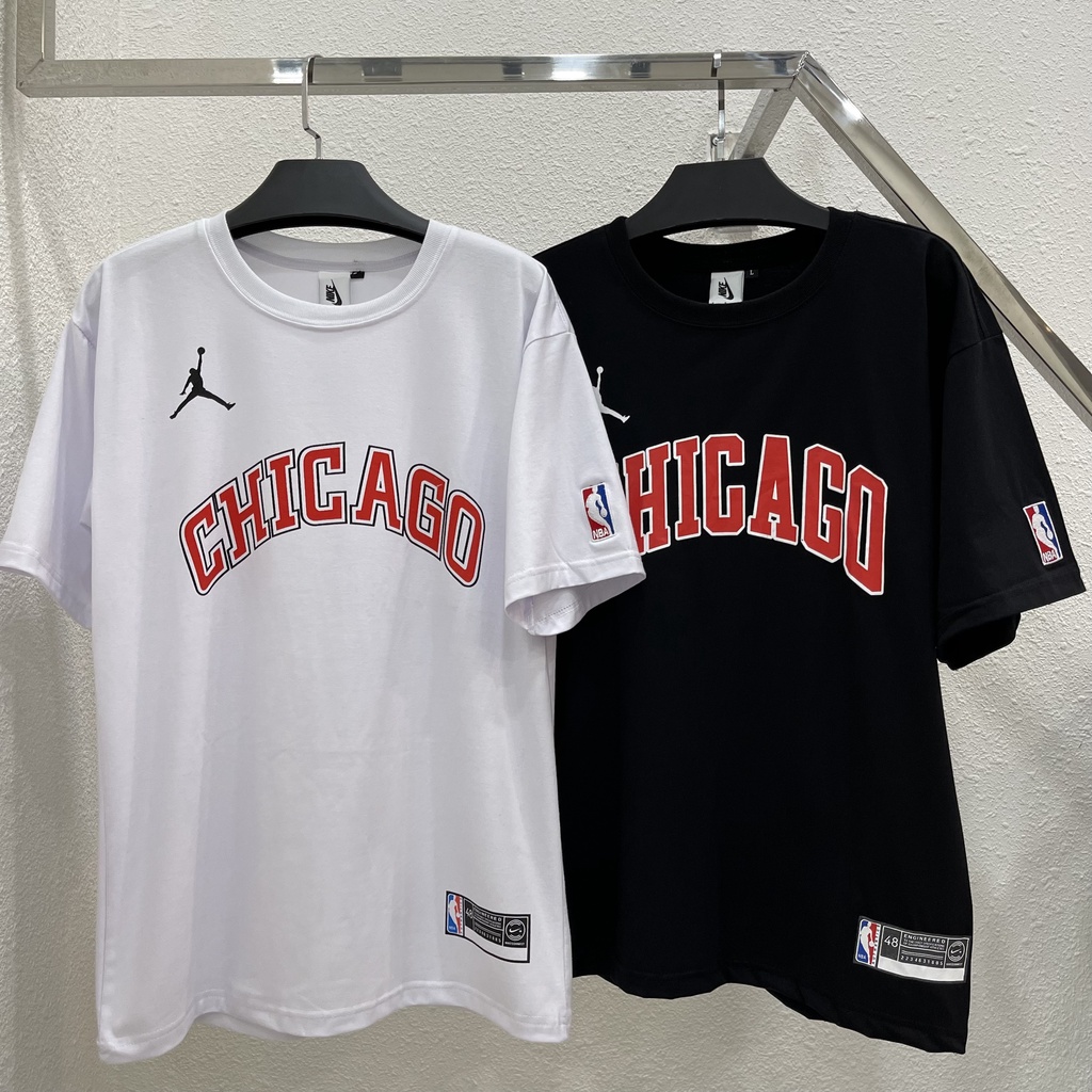 Áo thun Chicago NBA tee tay lỡ nam nữ bóng rổ chất cotton cao cấp