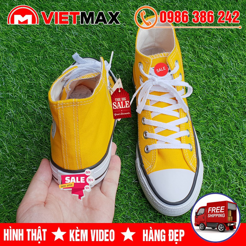 🔥 [HOT] Giày Sneaker Thể Thao CV Classic Vàng Cao Cổ Hàng Sale