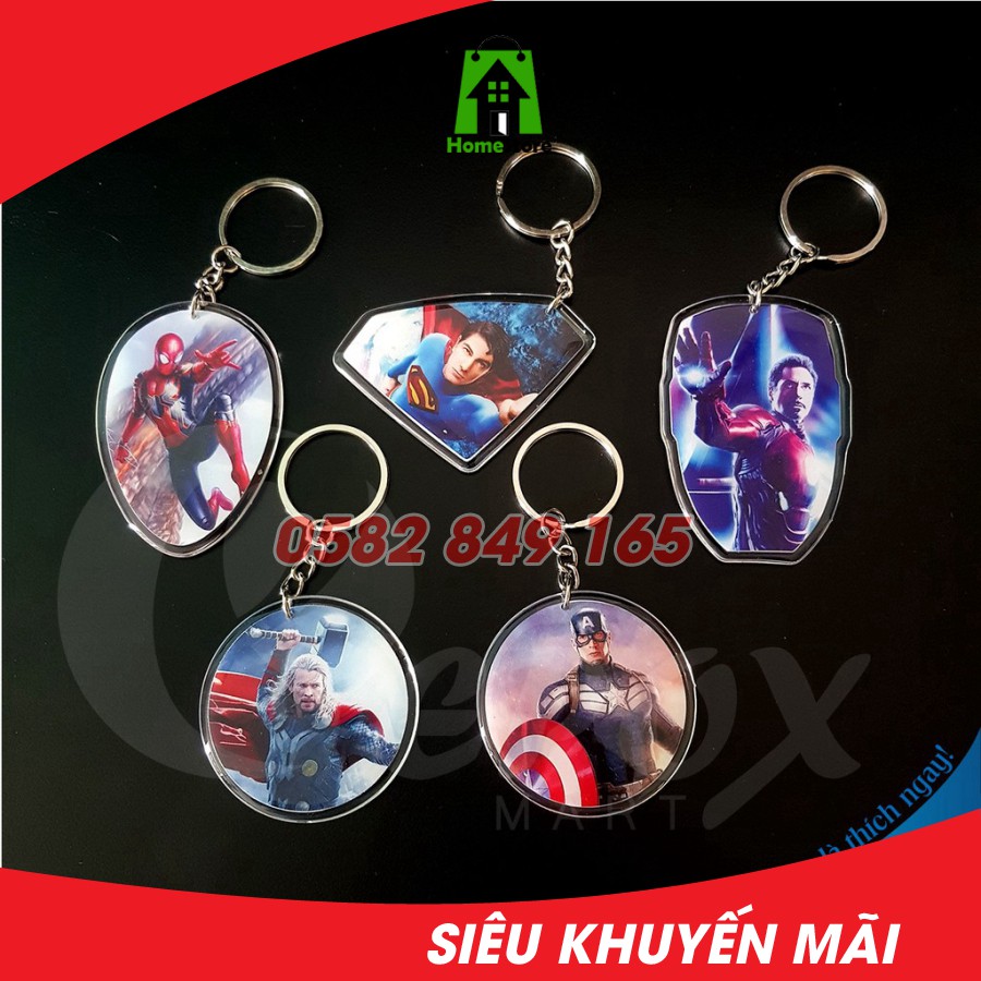 Móc khóa Avenger Ironman, Captain America, Spiderman, Thor, Superman keo epoxy [Cực Ngầu]