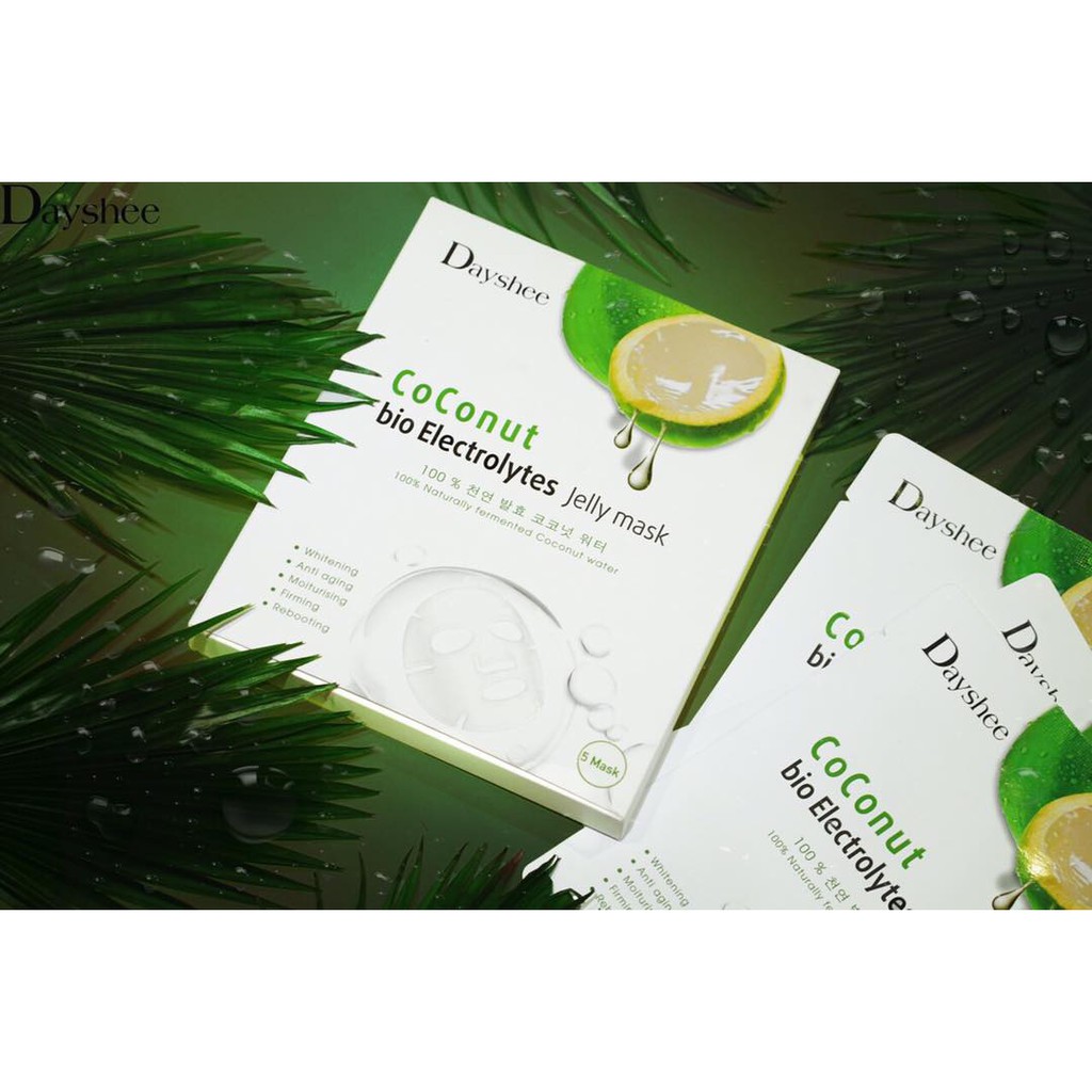 Mặt Nạ 🌴𝓕𝓡𝓔𝓔𝓢𝓗𝓘𝓟🌴 Combo 2 Hộp (10 Miếng) Mặt Nạ Dừa Coconut Bio Electrolytes Jelly Mask | Dayshee Jelly Mask