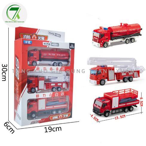 Đồ chơi 6 xe cứu hỏa đồ chơi ô tô, xe chở nước, xe chữa cháy, máy bay cho các bé tập làm các chú lính cứu hỏa tí hon