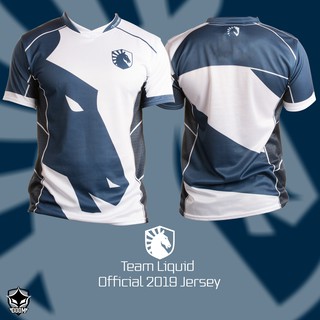 Áo thun Jersey Liquid xanh trắng