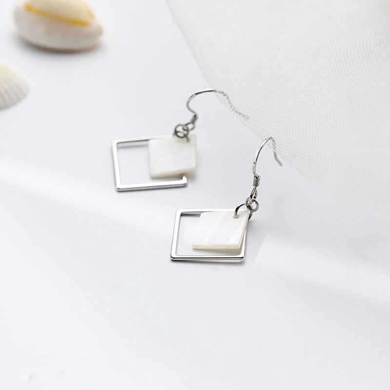 Đôi hoa tai móc hình vuông phong cách Hàn Quốc dành cho nữ