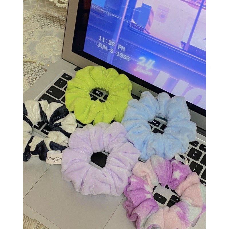 Đồ buộc tóc scrunchies nhung mềm nhiều màu