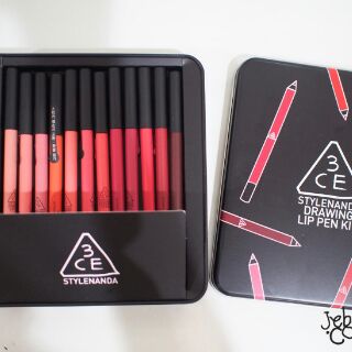 Hộp 12 son bút chì 3ce drawing lip pen kit