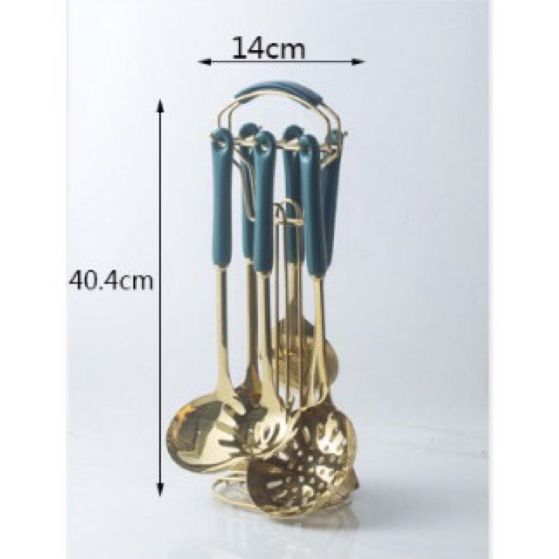 Set 6 món nhà bếp màu xanh cổ vịt sang trọng