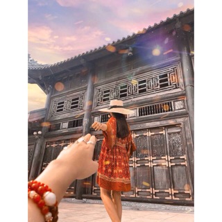 CÓ SẴN/ ORDER | Boho Style | Váy boho thổ cẩm đỏ Retro