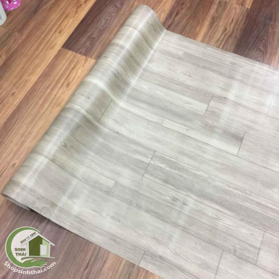 Thảm nhựa trải sàn vân gỗ nhám màu xám, siêu chịu nước, chống mối mọt