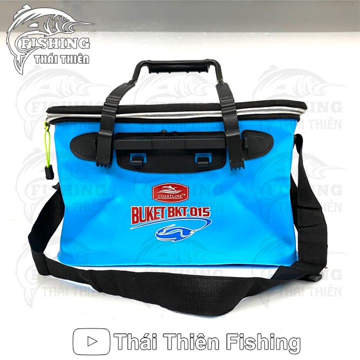 Thùng Đựng Cá Coastline BKT-015 Có Quai, Lưới Xếp Gọn Đi Câu Size 35cm, 40cm, 45cm, 50cm