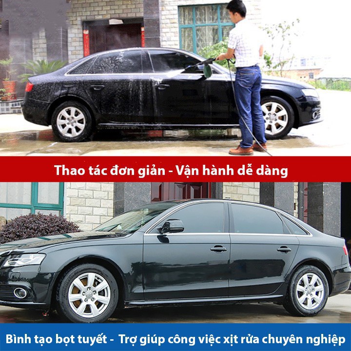 Bình xà bông tạo bọt tuyết máy xịt cao áp SOEASY 500ml phù hợp với hầu hết các máy rửa xe gia đình C0004-9