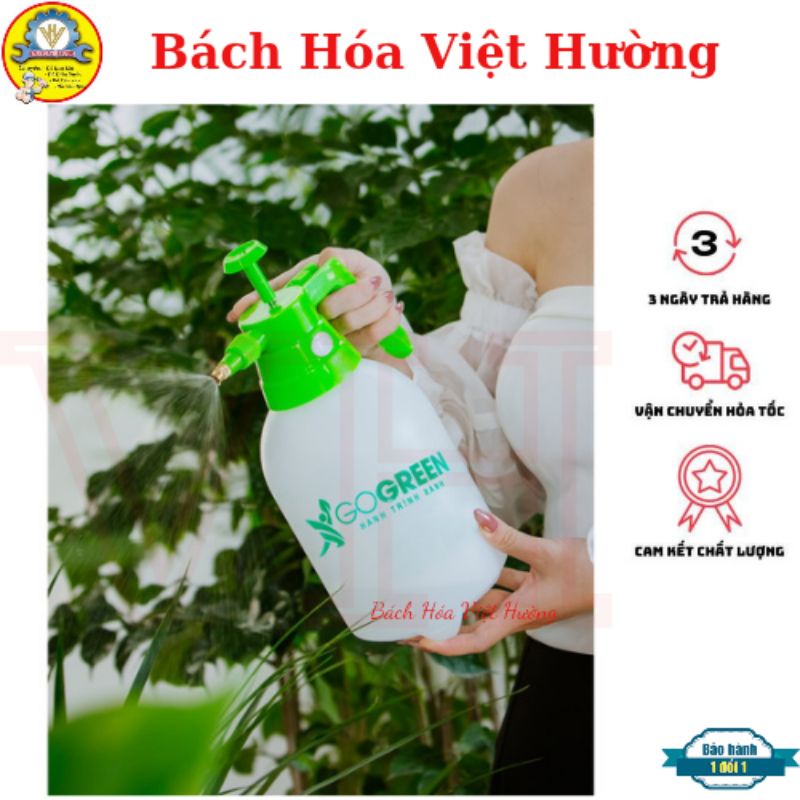 Bình xịt tưới cây 2 lít Gogreen cao cấp, nút nhấn tưới tự đồng, phun thuốc sâu, thuốc muỗi, khử khuẩn, bơm bóng tiện lợi