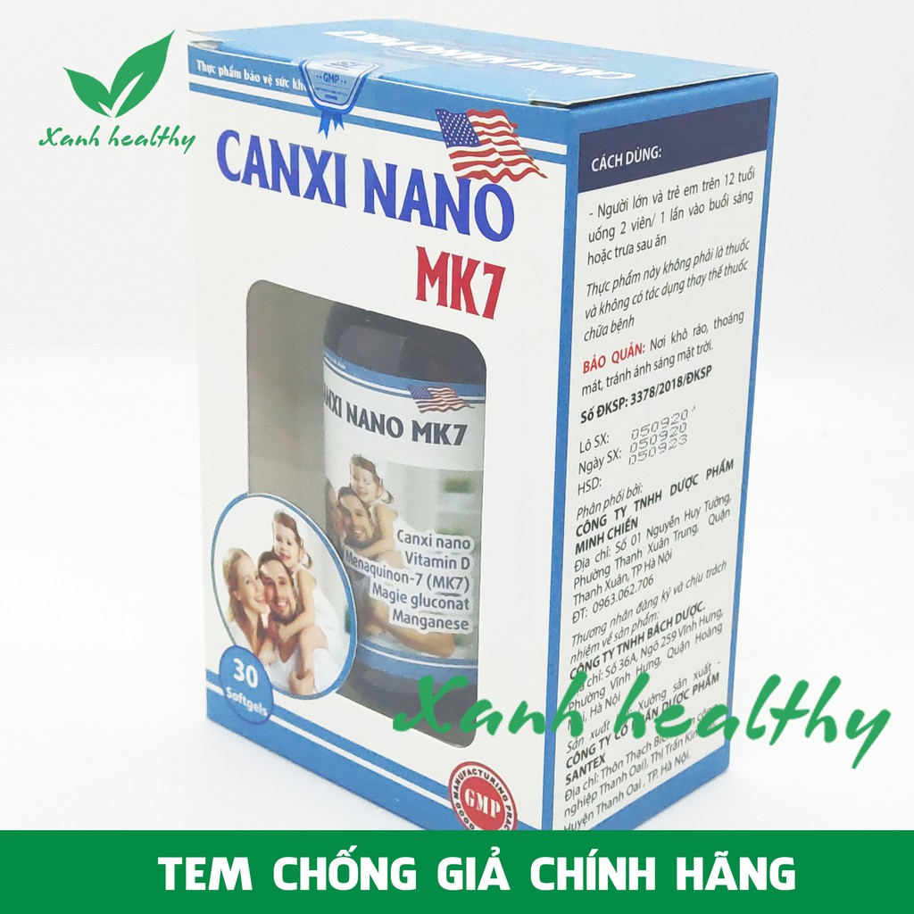 Canxi Nano MK7 bổ sung canxi, giúp xương chắc khỏe- Hàng chính hãng