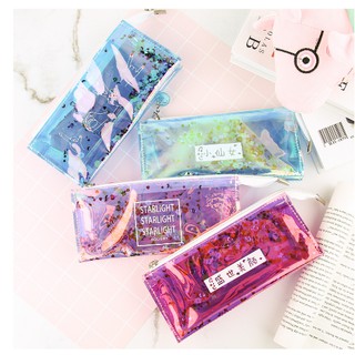 Thanh lý Hộp Bút bóp viết kiểu hologram trong suốt óng ánh