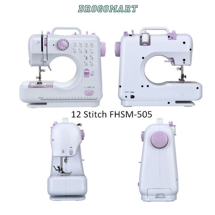 Máy May Mini Gia Đình UFR 505 - Máy Khâu Mini Gia Đình 12 Đường May, Có Vắt Sổ, May Được Vải Thun Kèm Chân Vịt