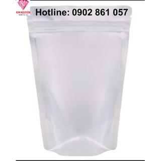 1kg/size Túi zipper đáy đứng Mặt Bạc Mặt Trong