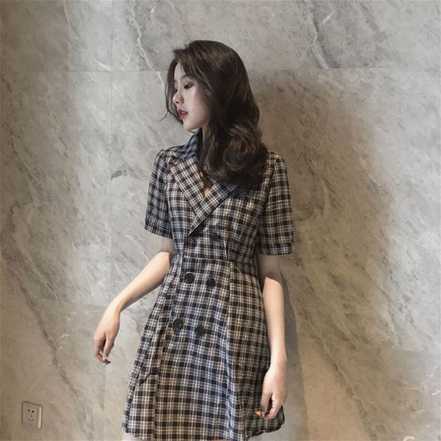 [Order] Đầm Tay Ngắn Caro Bigsize | BigBuy360 - bigbuy360.vn
