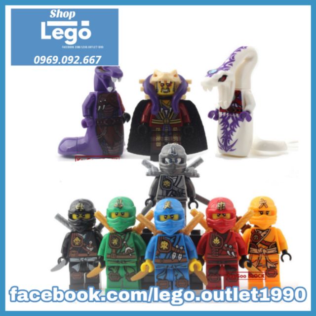 Xếp hình Ninjago: Master of Spinjitzu đại chiến tộc rắn Pythor Chen Lego Minifigures Xinh X0118