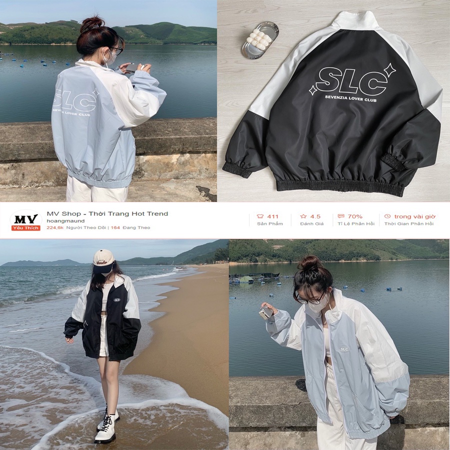 Áo Khoác Gió nam nữ SLC hottrend thu đông  phối màu cực đẹp, Áo Khoác Dù Unisex Nam Nữ .