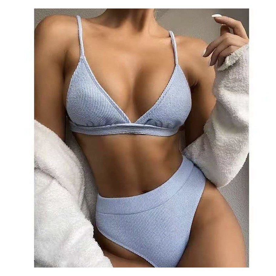 Bộ Đồ Bơi 2 Mảnh Cạp Cao Che Khuyết Điểm Thun Gân Co Gĩan | BigBuy360 - bigbuy360.vn