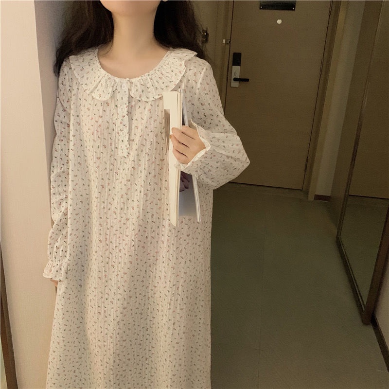 Đồ ngủ dài tay in hoa xinh xắn cho nữ