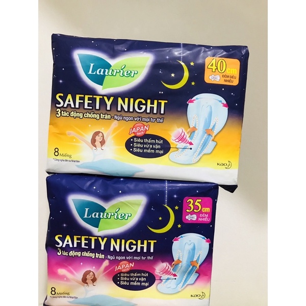 Băng vệ sinh Laurier Safety Night 35cm/40cm 8M