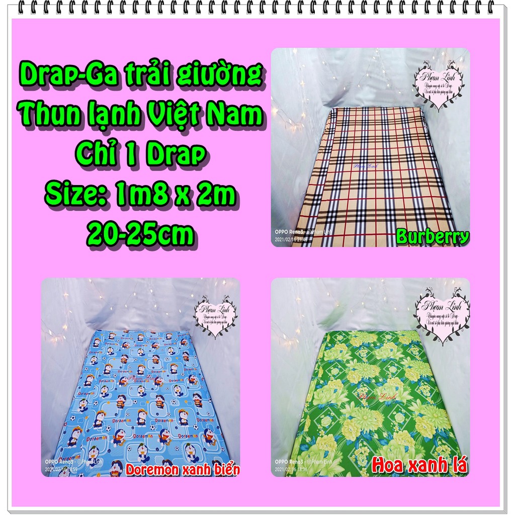 [1m8*2m*16-25cm] Drap-Ga trải giường bo chun vải thun lạnh Việt Nam sợi Jersay || độ dày drap 28-29cm