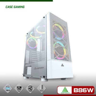 Vỏ CASE VSP Gaming Mặt Lưới B86W (WHITE)