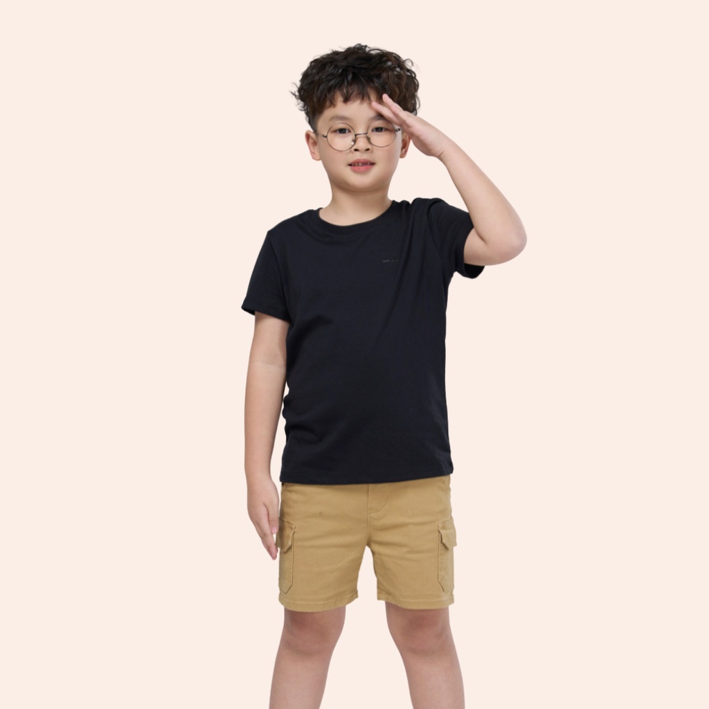 Áo thun trơn cho bé YODY phông cổ tròn tay ngắn, vải cotton thoáng mát, mềm mịn TSK5131