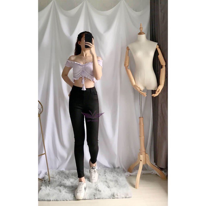 [Mã WASTMAY giảm 15% tối đa 30K đơn 150K] Quần Jeans Nữ 9 Tấc Siêu Co Giãn Cạp Cao/đen/vnxk | BigBuy360 - bigbuy360.vn