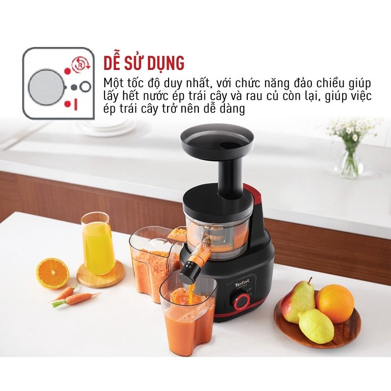 Máy Ép Chậm Trái Cây Cao Cấp 0.8L Tefal ZC150838 150W - Hàng Chính Hãng
