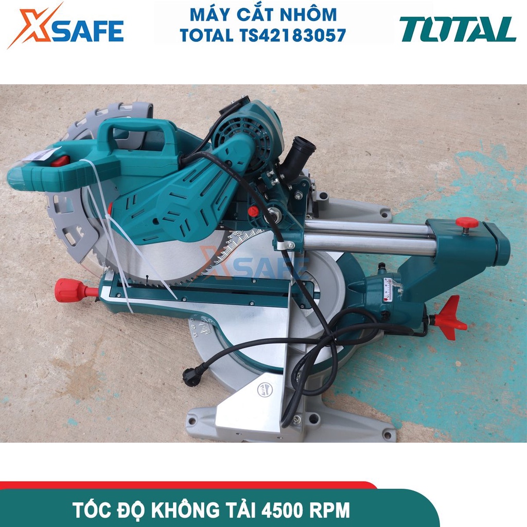 Máy cắt nhôm TOTAL TS42183057 công suất 2400W, kích thước lưỡi 305x30mm, tốc độ không tải 4500rpm thanh trượt đôi