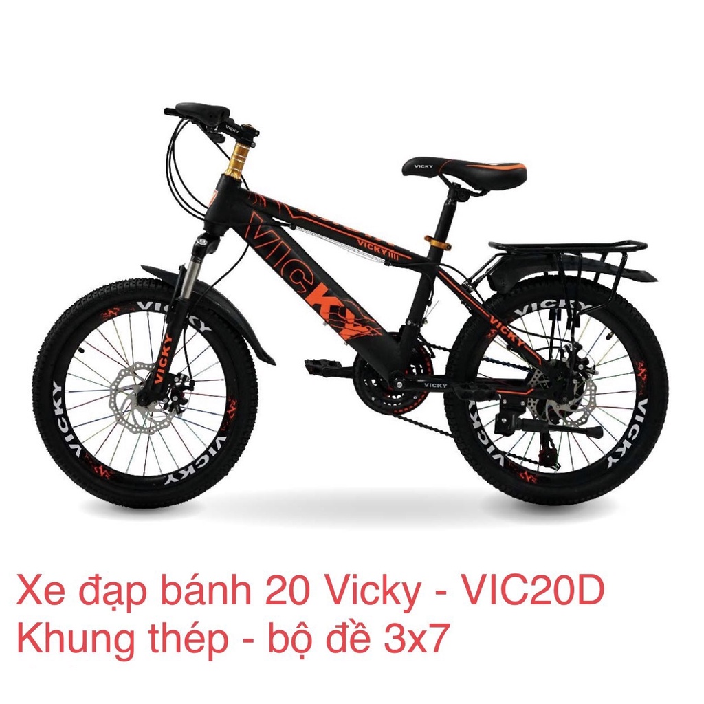 Xe đạp địa hình VICKY có đề bánh 20 inch 3 dĩa 7 líp - Mã VIC20D - LHệ Gian Hàng để nhận KM Ạ