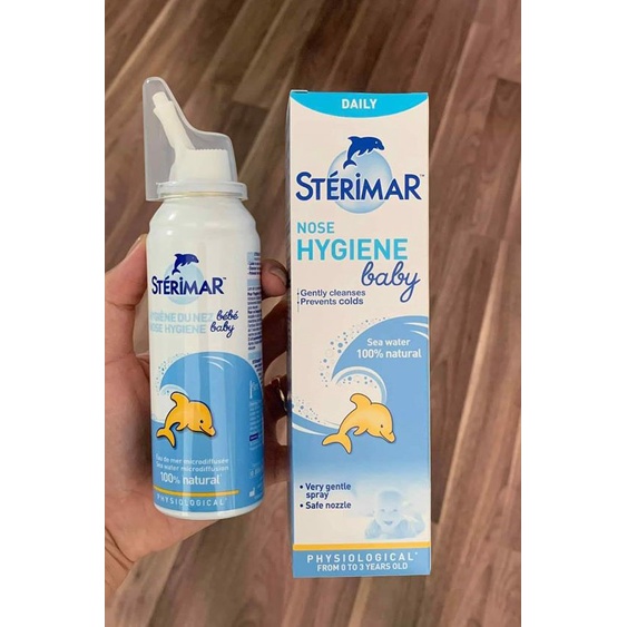 Dung Dịch Nước Muối Biển Xịt Mũi Giúp Làm Sạch, Giảm Nghẹt Mũi Cho Trẻ Em Sterimar 50ml